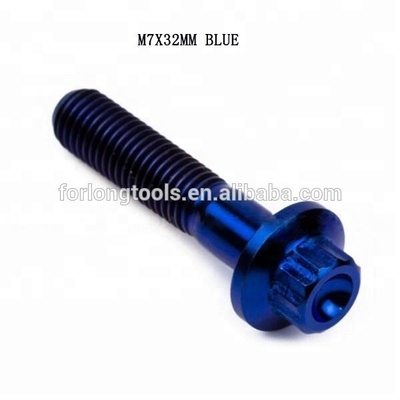 6AL-4V GR5 DIN Standard M7*32 12 Point Flange Head Titanium Split Rim Bolt для BBS и прочного дизайна