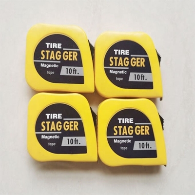 Желтый цвет гоночный автомобиль Stagger лента измерения кран 10 футов * 1/4 &quot; с имперской системы измерений и магнитных инструментов