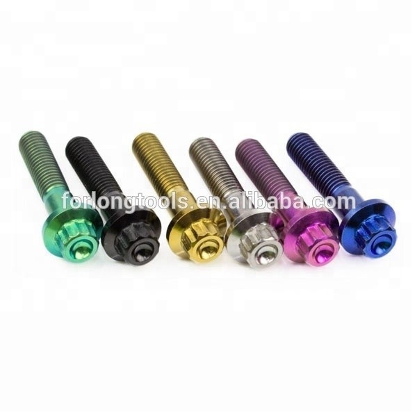 6AL-4V GR5 DIN Standard M7*32 12 Point Flange Head Titanium Split Rim Bolt для BBS и прочного дизайна