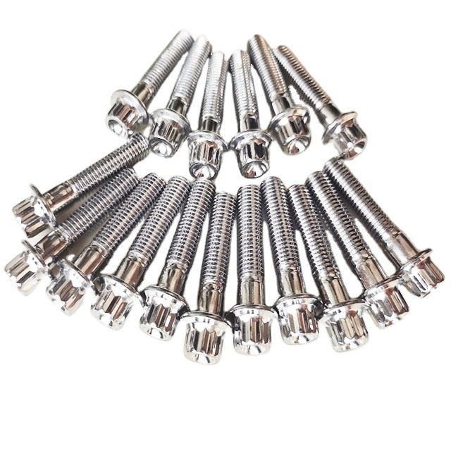 Естественный M8 x1.25x 32MM GR5 12-точечный фланцевый болт для улучшения и настройки производительности гоночных автомобилей